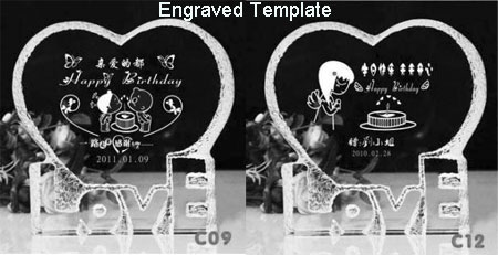 Presentes de casamento personalizados para casal ornamento de coração de cristal